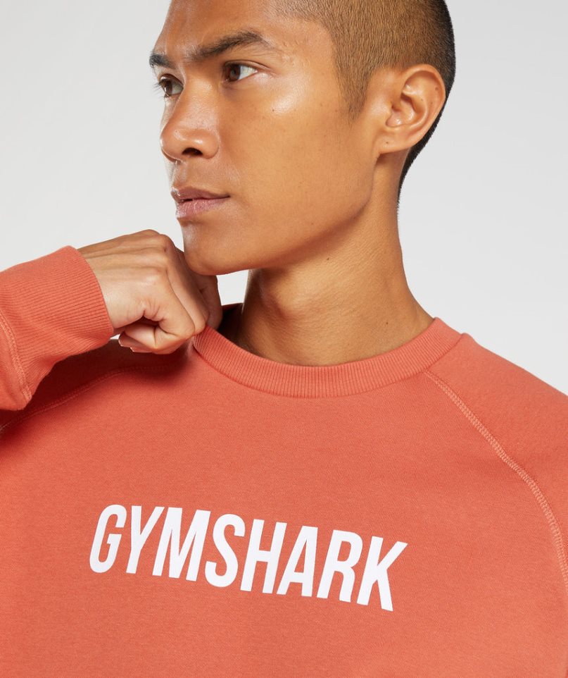 Men's Gymshark Apollo Crew Sweatshirts Orange | CA 1570N3